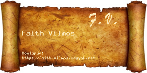 Faith Vilmos névjegykártya